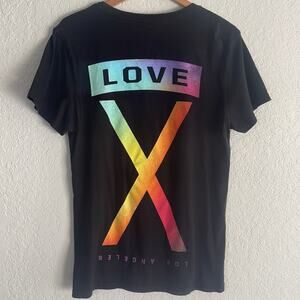 Youth Machine FREELIFE Love Los Angeles Black Rainbow T-Shirt California Pride